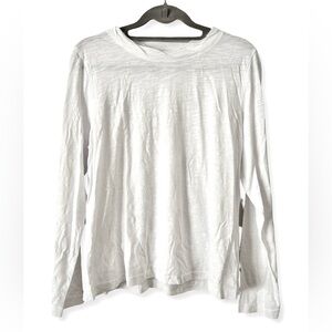 Lightweight Long Sleeve Crewneck Top — White || Caslon || NWOT || Large